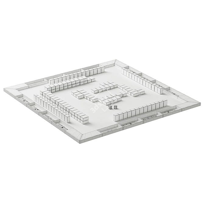 Complete Mahjong Gaming Set 3D model image 5