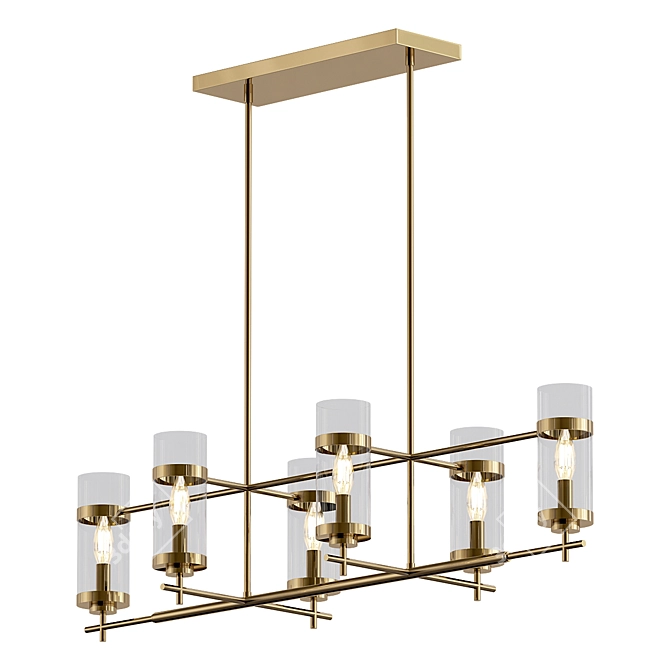 Mikell Soft Gold Chandelier 3D model image 1