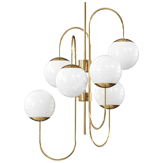 Elegant Gooseneck Chandelier Fixture 3D model image 1