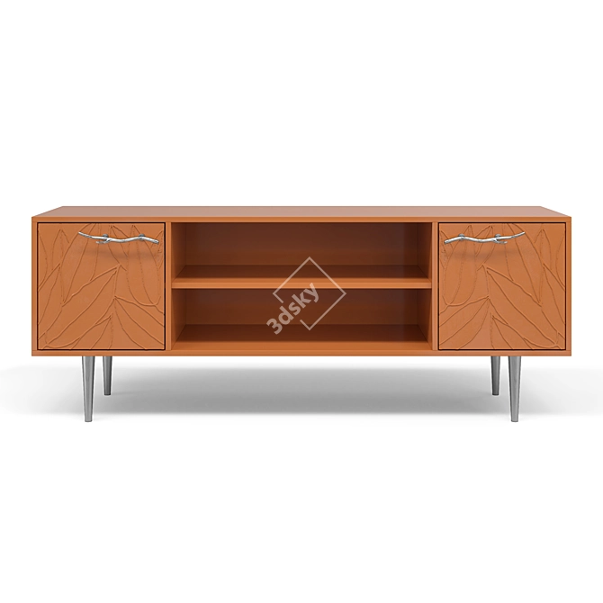 Elegant TV Stand Gold/Silver 3D model image 2