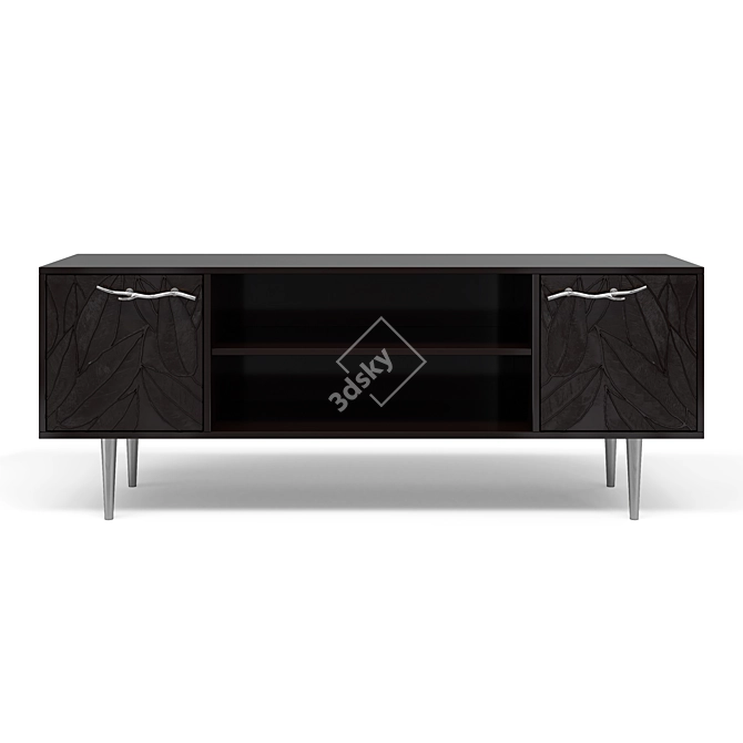 Elegant TV Stand Gold/Silver 3D model image 5
