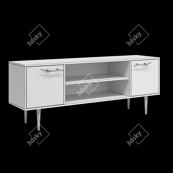 Elegant TV Stand Gold/Silver 3D model image 7