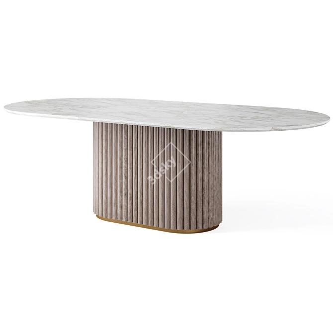  Modern Dining Set with Waterton Armchair 3D model image 8