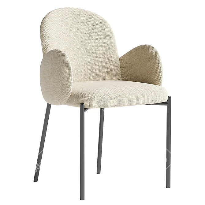 Elegant Macy Dining Chair 3D model image 3