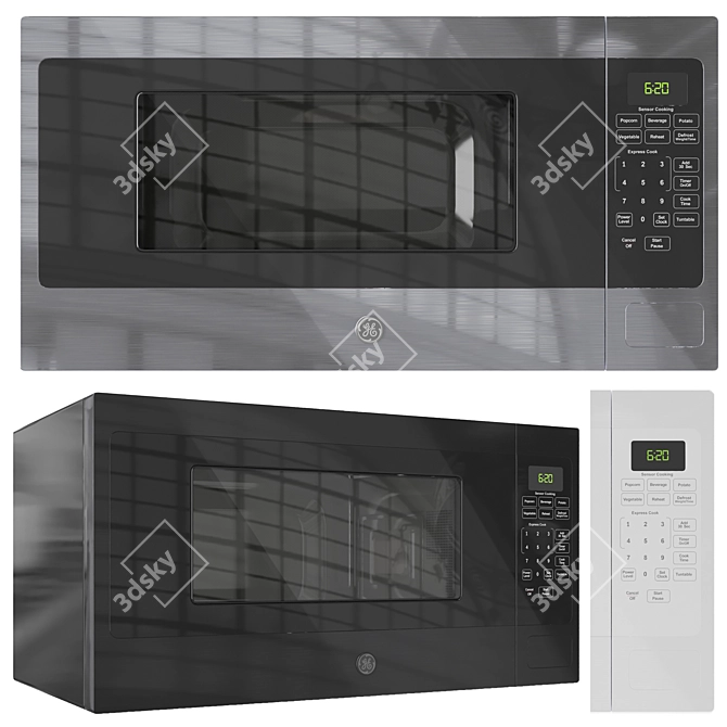 GE Microwave Set 01 - Four Model Kitchen Set 3D model image 8