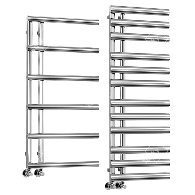 Designer Chrome Towel Rail Radiator 3D model image 1