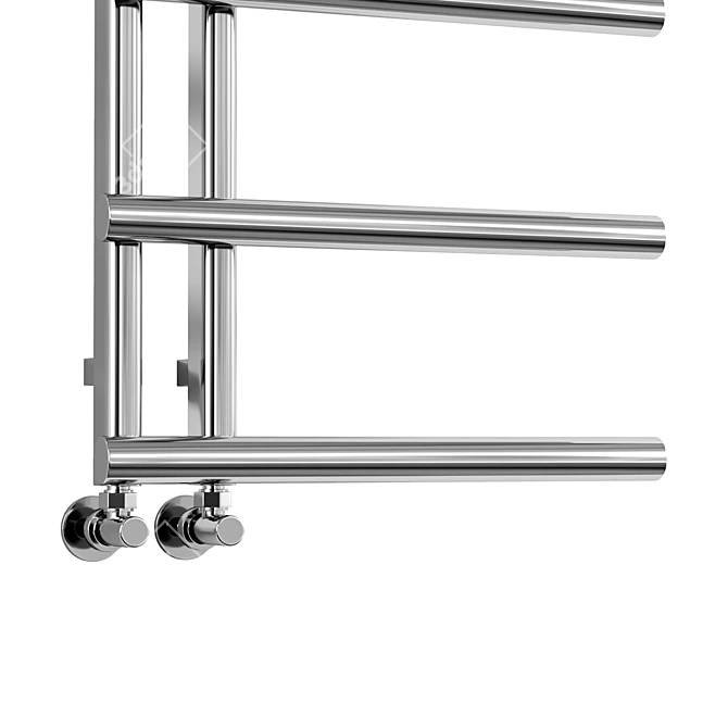 Designer Chrome Towel Rail Radiator 3D model image 3