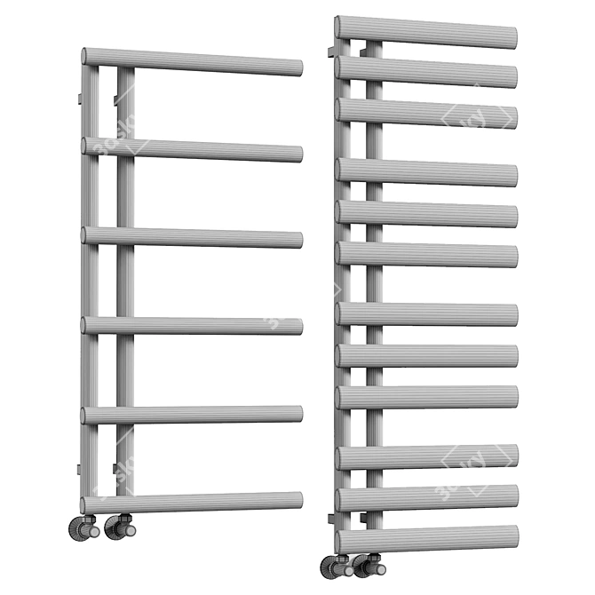 Designer Chrome Towel Rail Radiator 3D model image 4