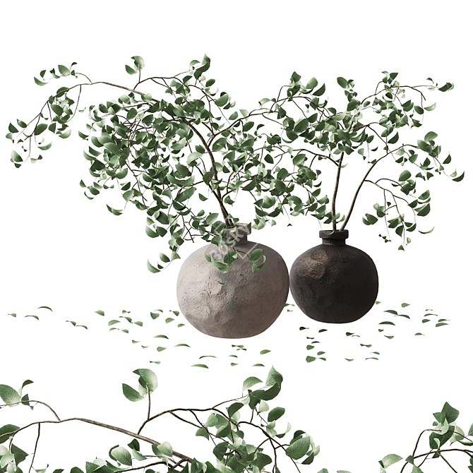 3D Branches in Vase Model 3D model image 1