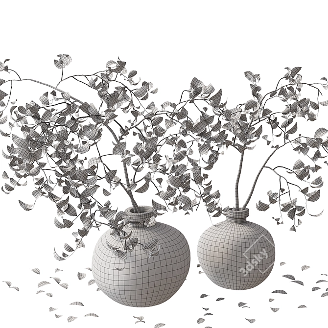 3D Branches in Vase Model 3D model image 5