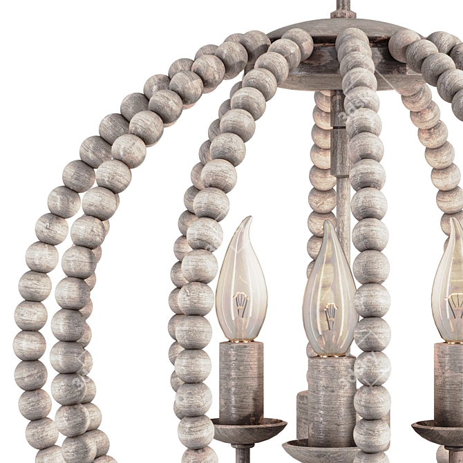 White Beads Chandelier 3D Model 3D model image 3