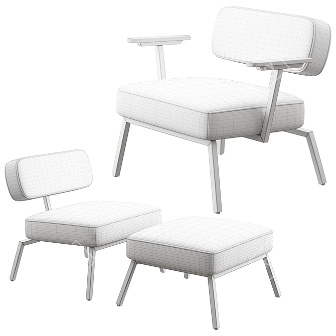 Ode Lounge Chair Set: Modern Elegance 3D model image 5