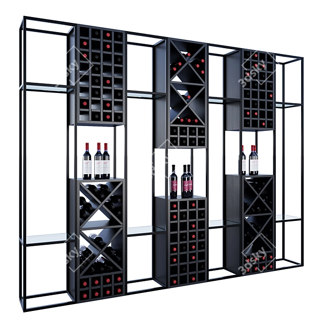 Multi-format Wine Shelf Model 3D model image 1