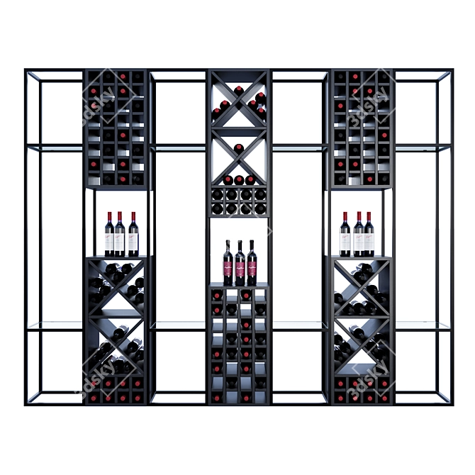 Multi-format Wine Shelf Model 3D model image 2