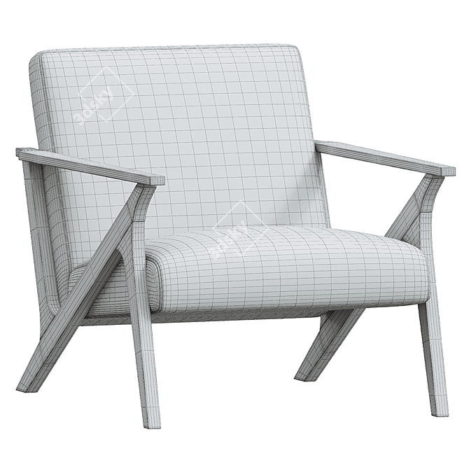  Modern Gray Ride Accent Chair 3D model image 3