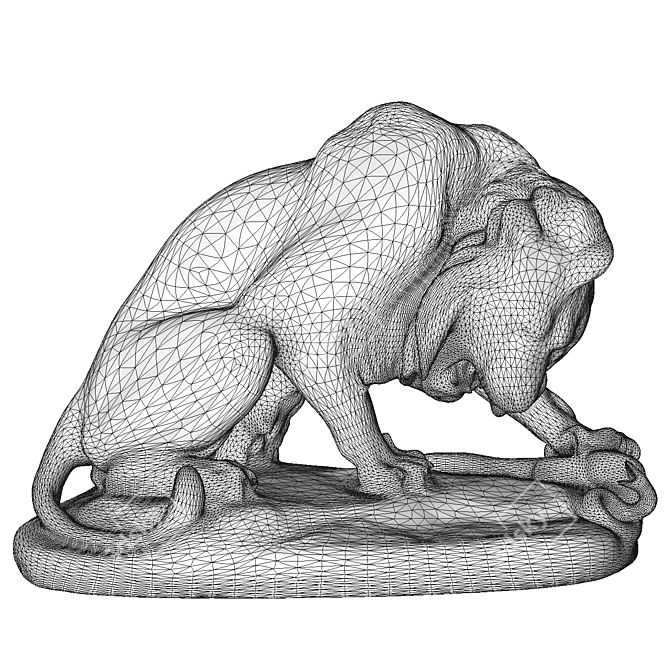  Lion 3D Scan Sculpture 3D model image 2