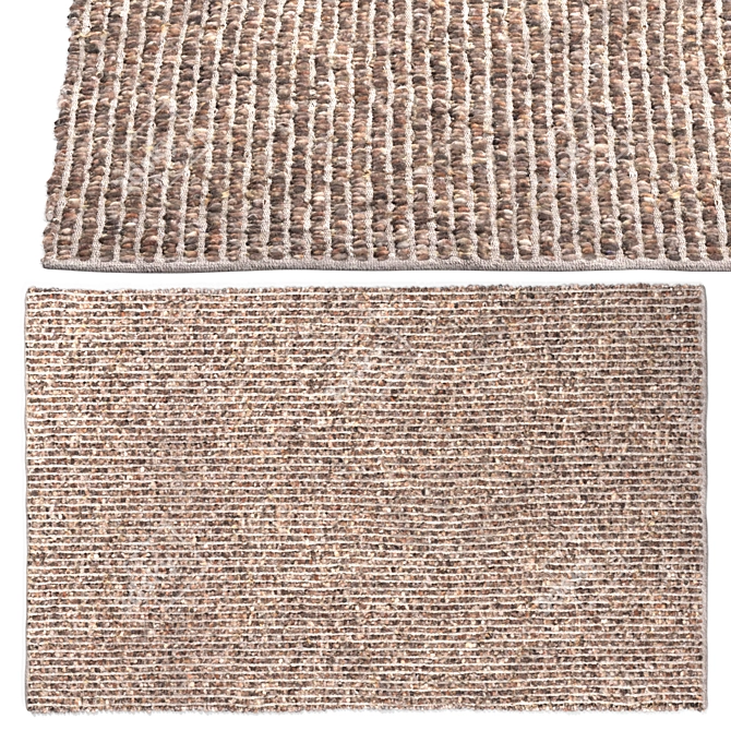 Flatweave Ivory/Taupe Area Rug 3D model image 1