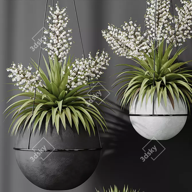 Yucca Plant Vase Set Outdoor 3D model image 3