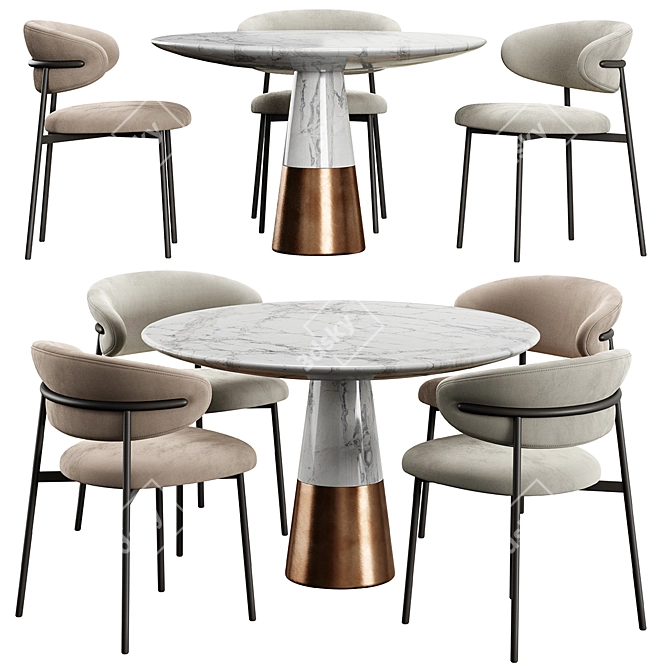 Vex Marble Table: Elegant Design 3D model image 1