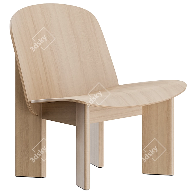 Modern Chisel Lounge Chair Set 3D model image 2