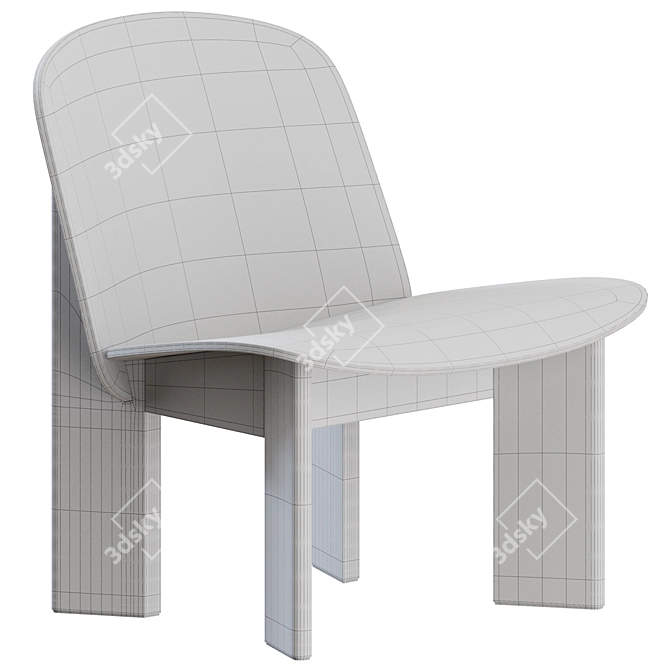 Modern Chisel Lounge Chair Set 3D model image 4