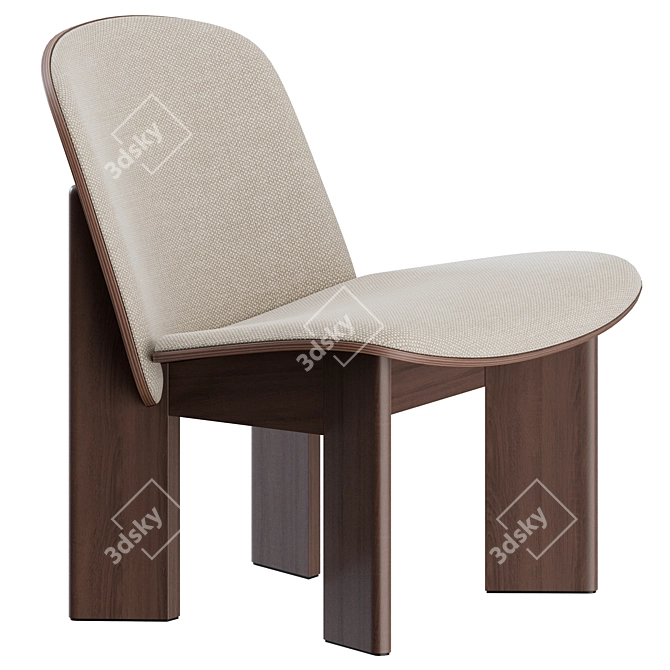 Modern Chisel Lounge Chair Set 3D model image 6