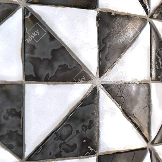 Checkerboard Tile PBR Texture Set 3D model image 4