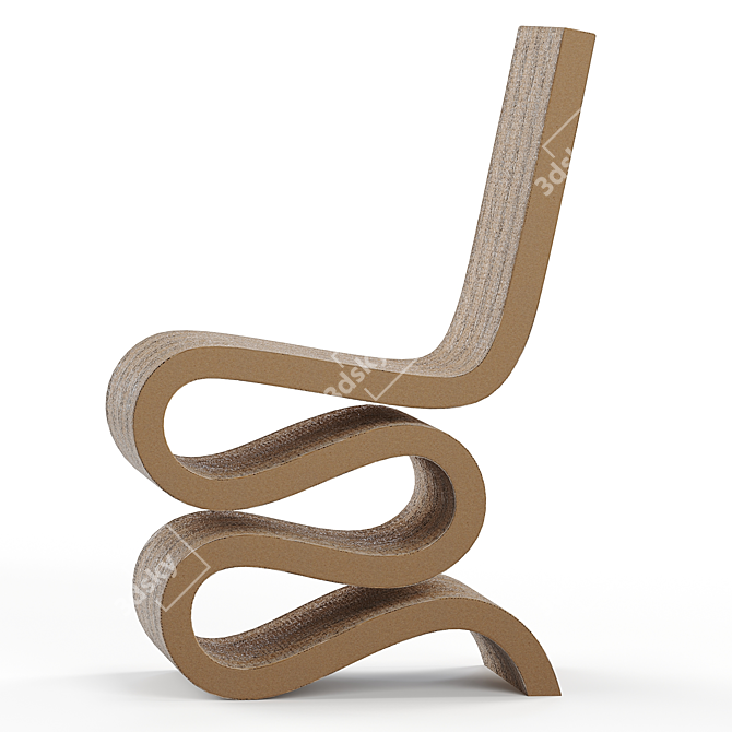 Sculptural Frank Gehry Chair 3D model image 2