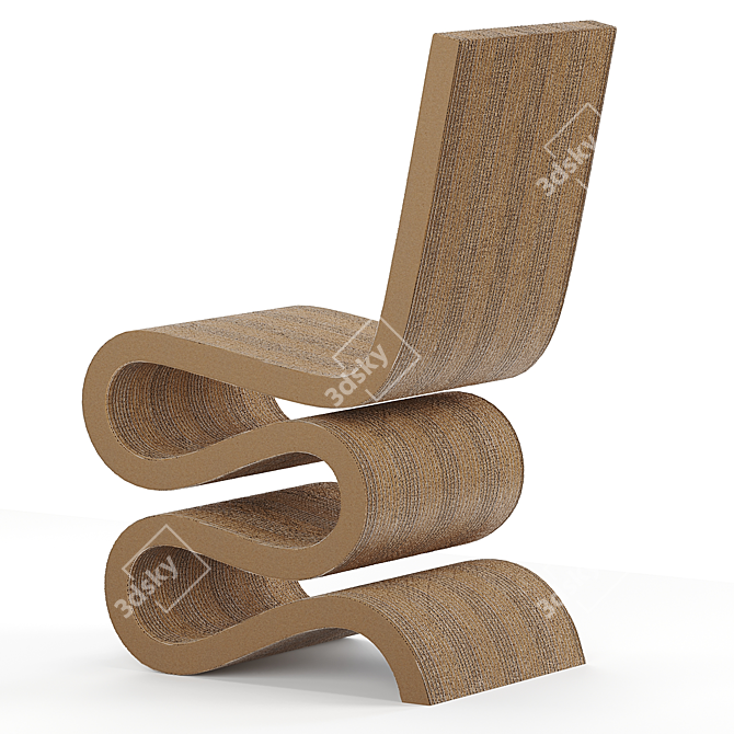 Sculptural Frank Gehry Chair 3D model image 4