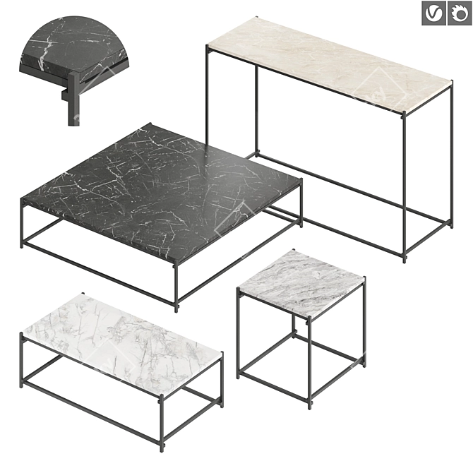 Contemporary Kreoo Nodo Stone Furniture 3D model image 1