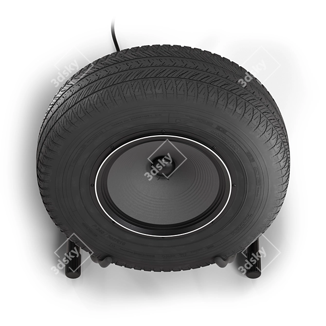 Eco-Tire Speaker: Upcycled Sound System 3D model image 6