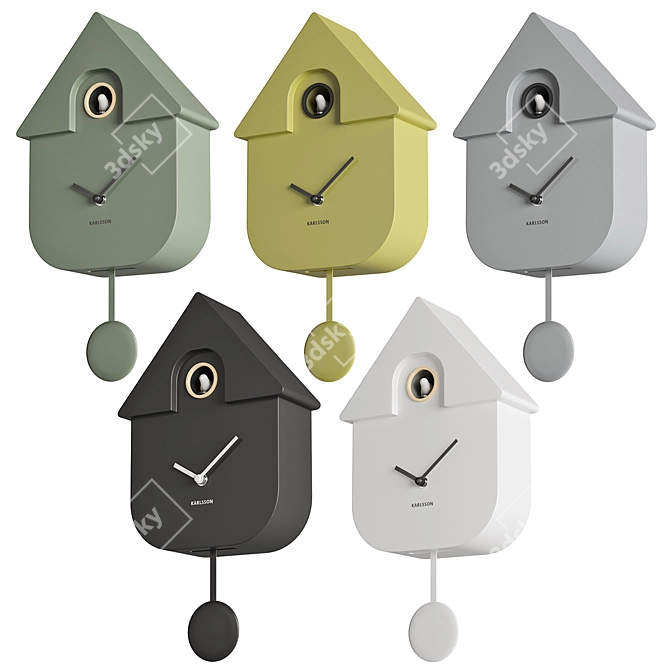 Modern Cuckoo Wall Clock: Karlsson 3D model image 2