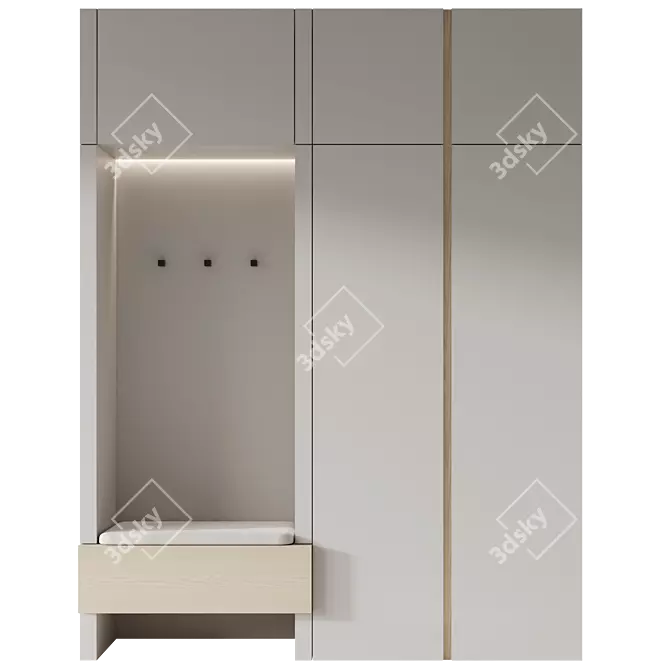 Modular Entryway Furniture Set 3D model image 2