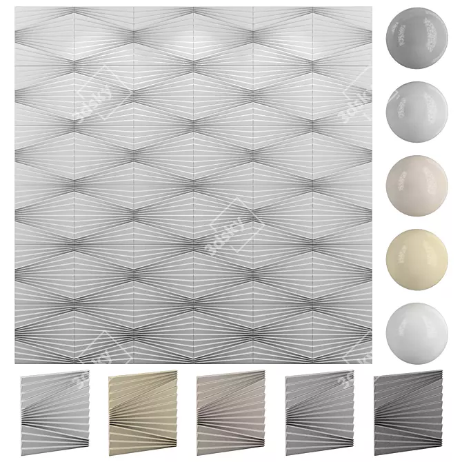 3D Wall Panels Pack - 5 Textures 3D model image 1