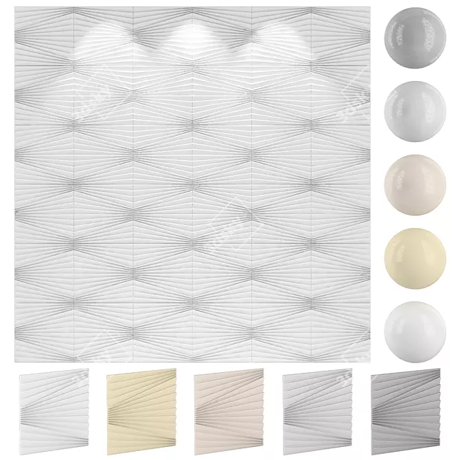 3D Wall Panels Pack - 5 Textures 3D model image 5