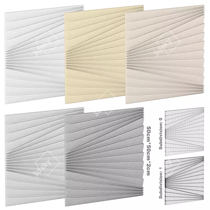 3D Wall Panels Pack - 5 Textures 3D model image 6