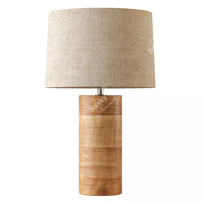 Elegant Wood Table Lamp 3D model image 2