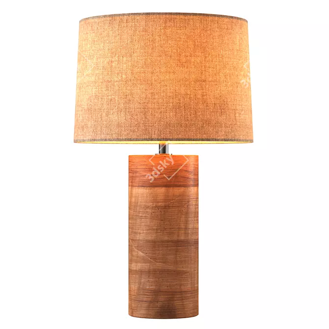 Elegant Wood Table Lamp 3D model image 3