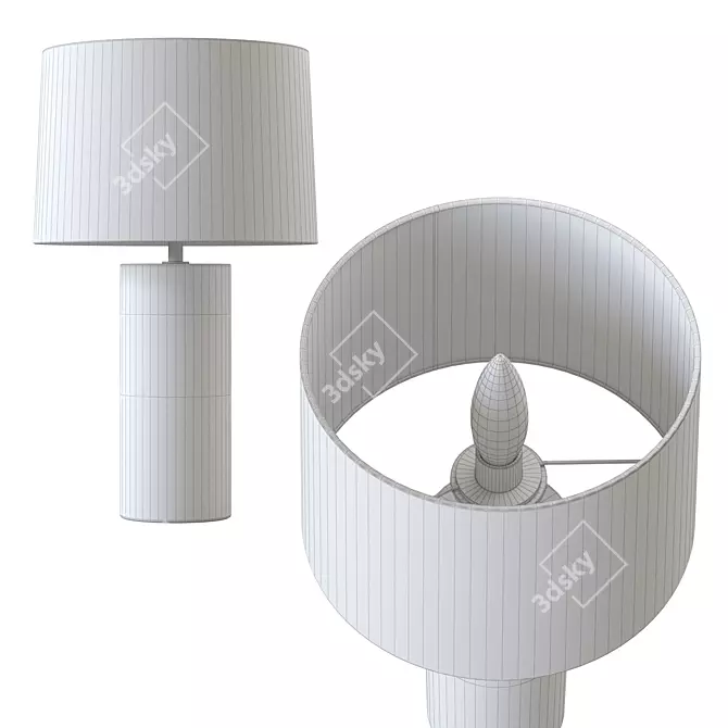 Elegant Wood Table Lamp 3D model image 4