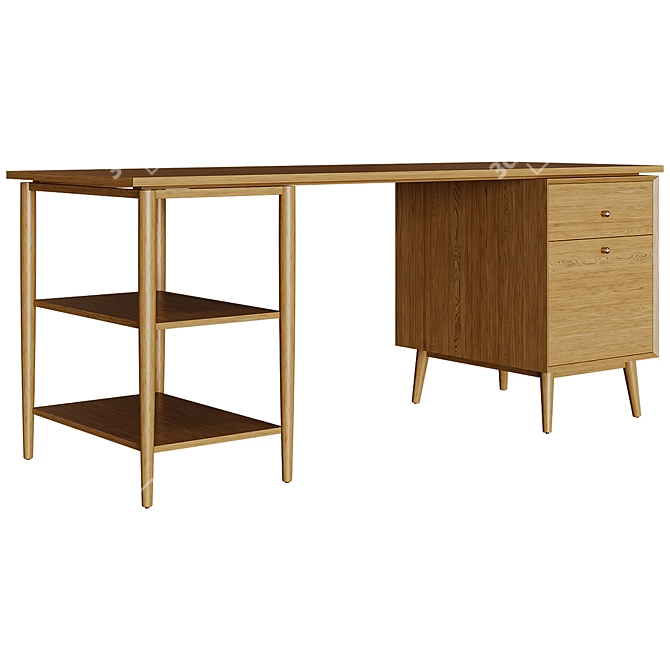 West Elm Modular Desk Cabinet 3D model image 1