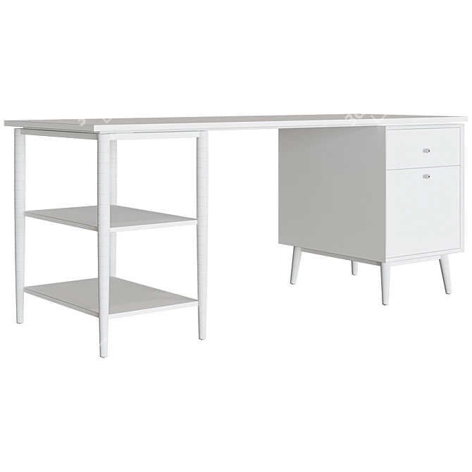 West Elm Modular Desk Cabinet 3D model image 2