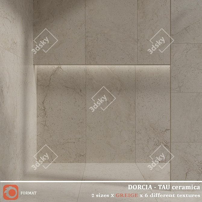 TAU Ceramica DORCIA Greige Silver 3D model image 2