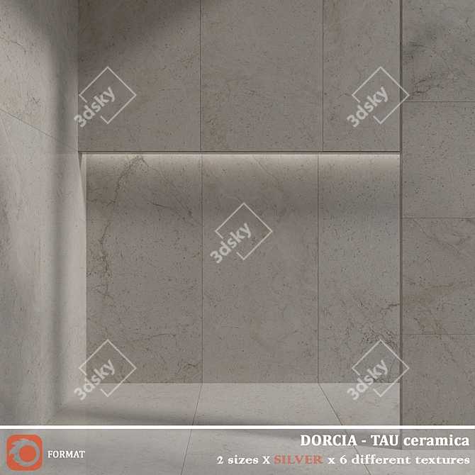 TAU Ceramica DORCIA Greige Silver 3D model image 3