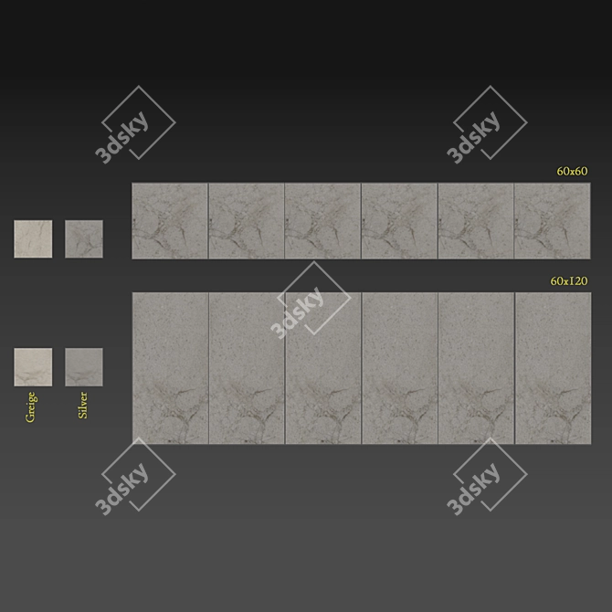 TAU Ceramica DORCIA Greige Silver 3D model image 4