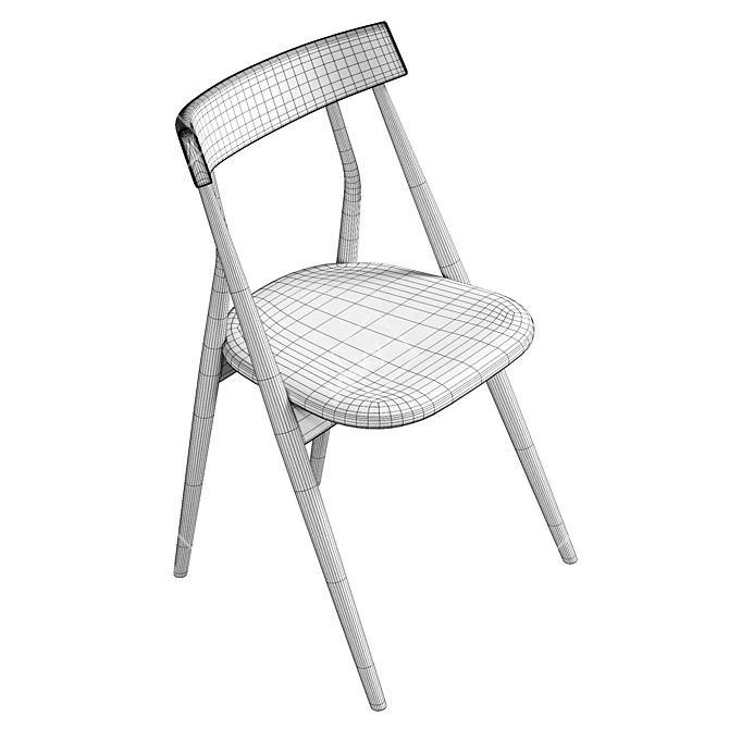 Arflex Lizzy Wood Chair 80cm 3D model image 6