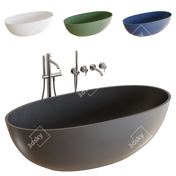 Freestanding Shell M+ Bathtub 3D model image 1