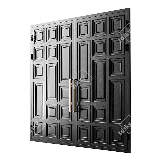 Sleek Black Loft Gate 3D 3D model image 2