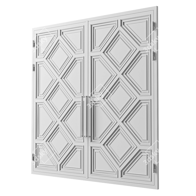 Sleek Modern Black Gate Design 3D model image 4