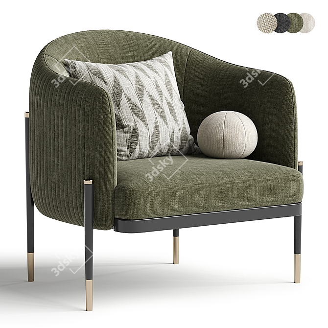 Modern Oxford Armchair by Capitalcollection 3D model image 1