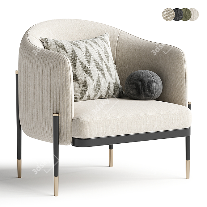 Modern Oxford Armchair by Capitalcollection 3D model image 2